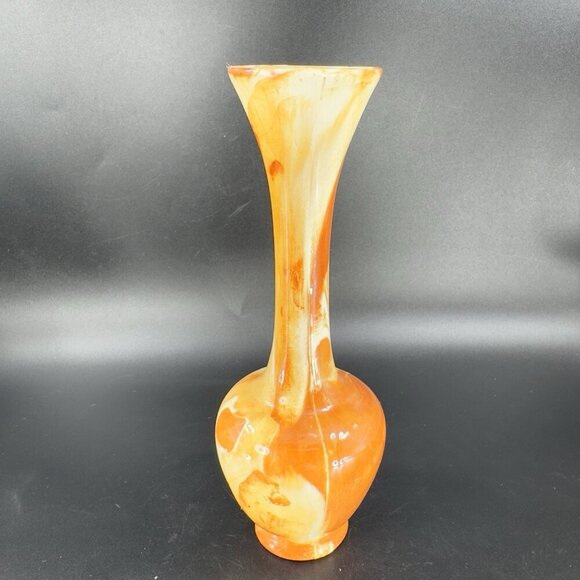 Vintage Alaska Pottery Bud Vase Vessel With Marble Glaze Multicolor W Sticker - Picture 10 of 13